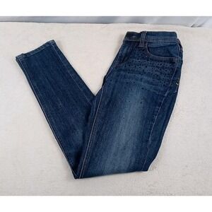 VTG Mudd Jeans Women's Juniors Size 9 Skinny Rhinestones Jewled Distressed Pants